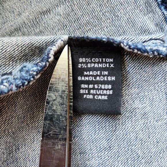 New Look Girl's Denim Jean Vest Size L - Picture 8 of 10